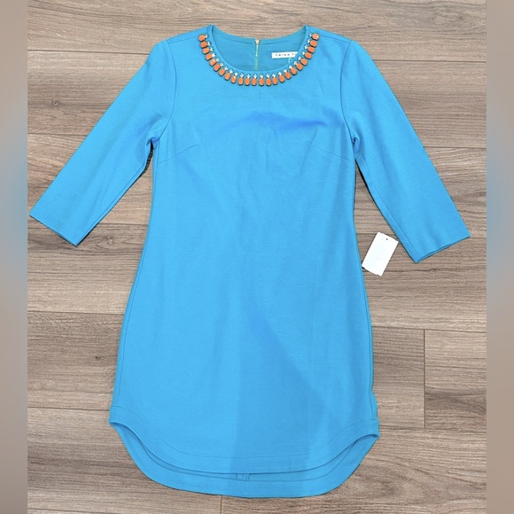 NWT! Trina Turk Tropical Ponte Sculpture Dress with Beaded Neckline Size 6 - Picture 13 of 13